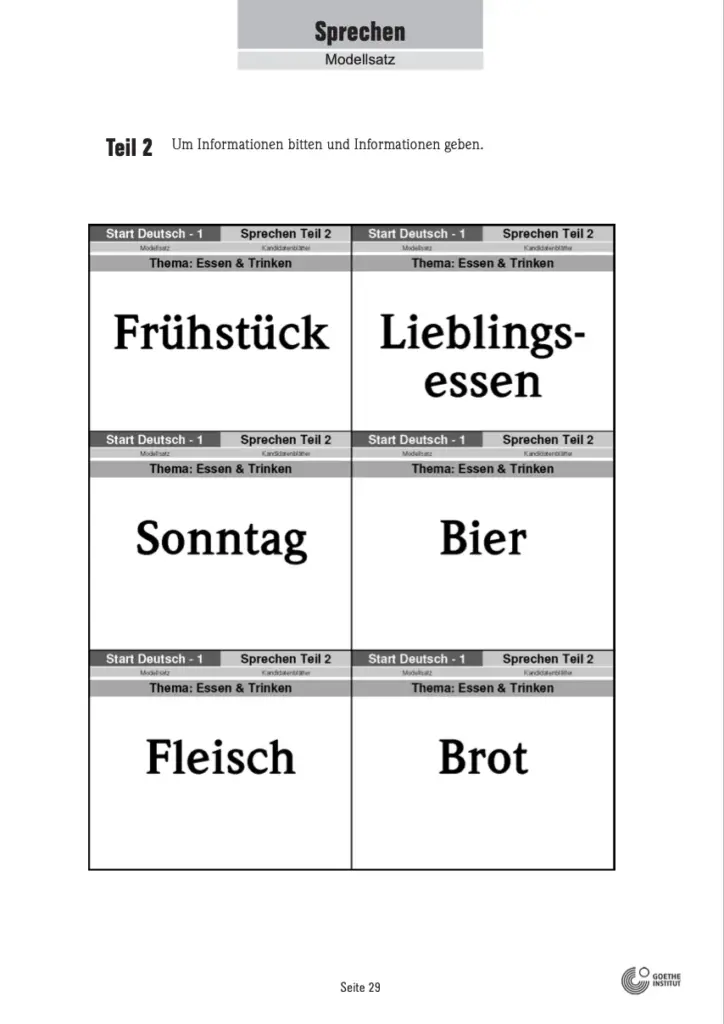 goethe sprechen sınavı teil 2